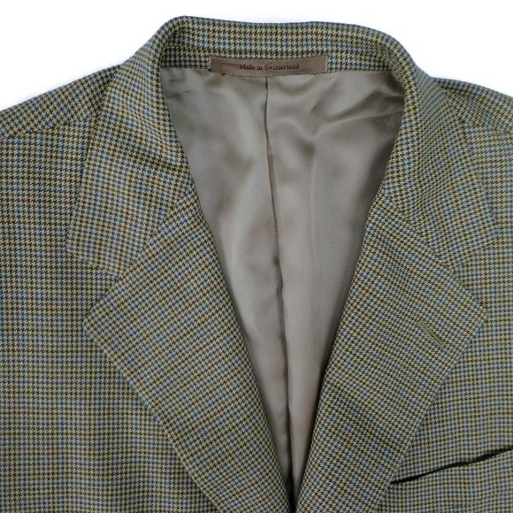Ermenegildo Zegna Sport Coat Blazer 15mil Silk Wool 3 Btn NO Vent Houndstooth - Picture 5 of 12